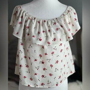 Chic Off-Shoulder Floral Blouse